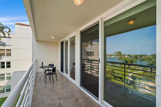 balcony with a water view