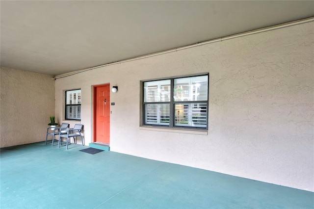 interior space with a patio area