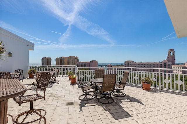 view of terrace featuring a balcony