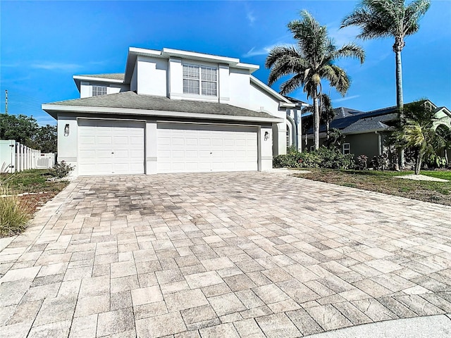 view of front facade featuring a garage