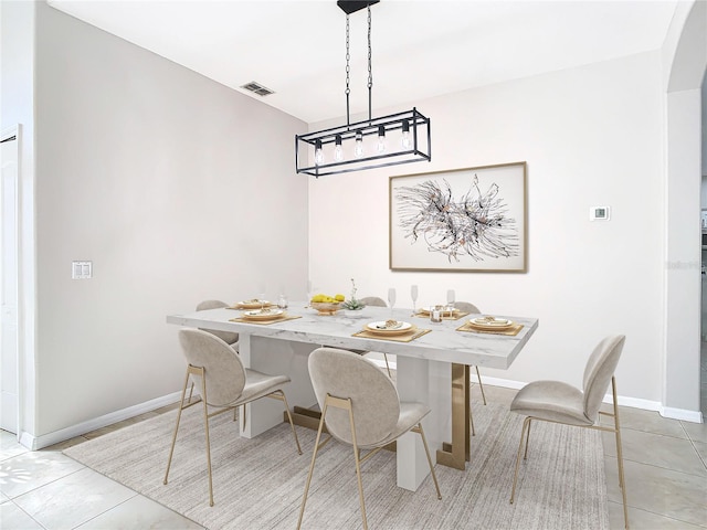 view of tiled dining area