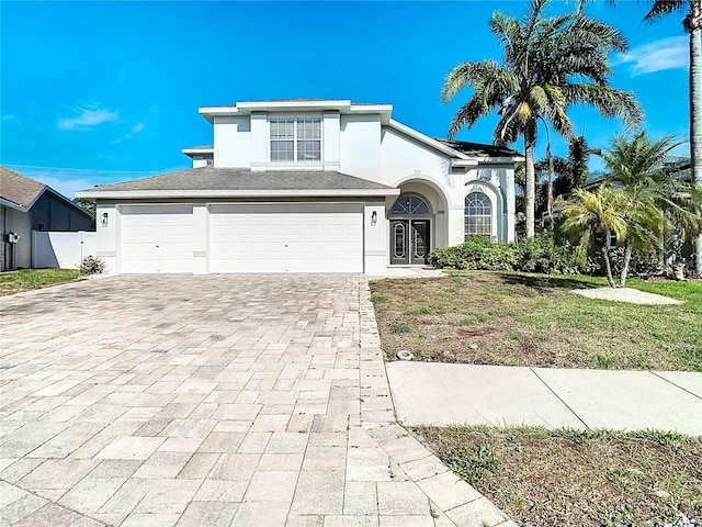 view of front of home with a garage