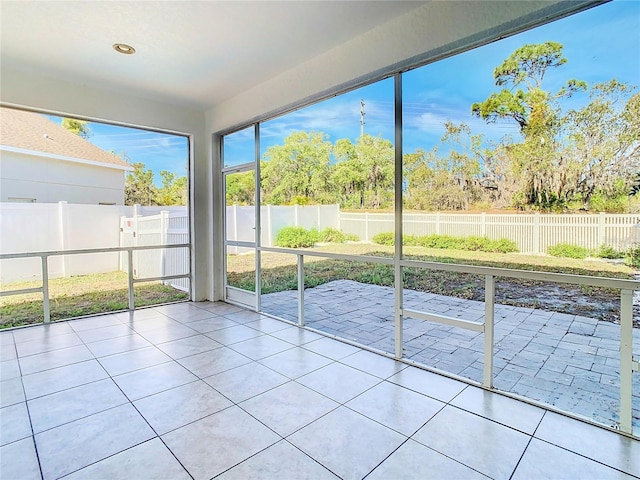 view of unfurnished sunroom