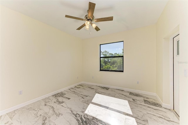 unfurnished room featuring ceiling fan