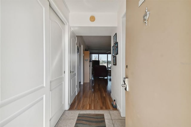 hallway featuring light hardwood / wood-style flooring