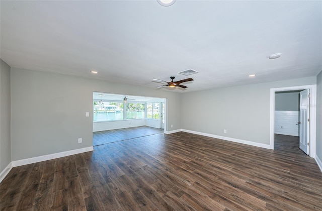 unfurnished room featuring dark hardwood / wood-style floors