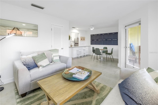 view of tiled living room