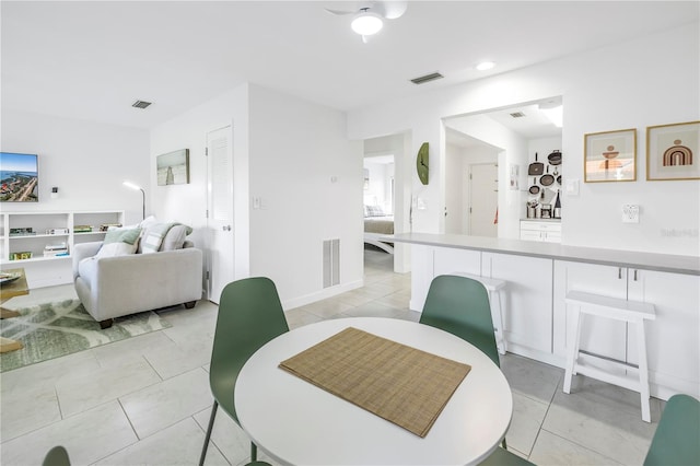 view of tiled dining area