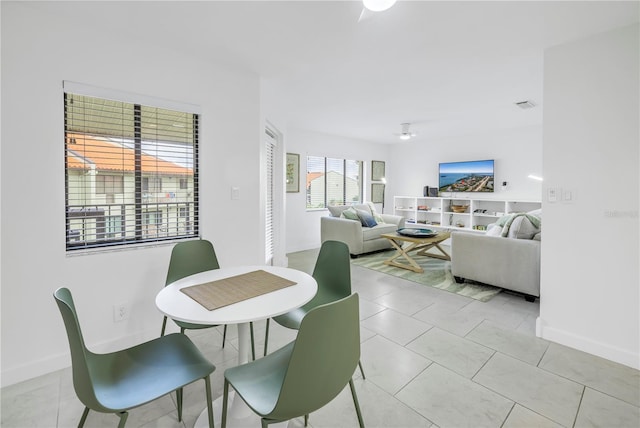 view of tiled dining area