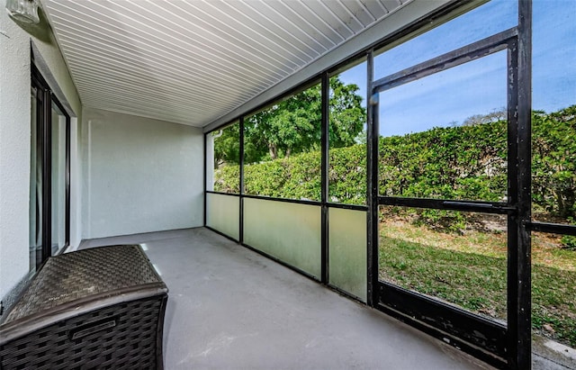 view of unfurnished sunroom