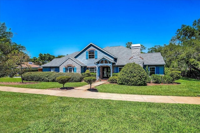 view of front of house with a front lawn