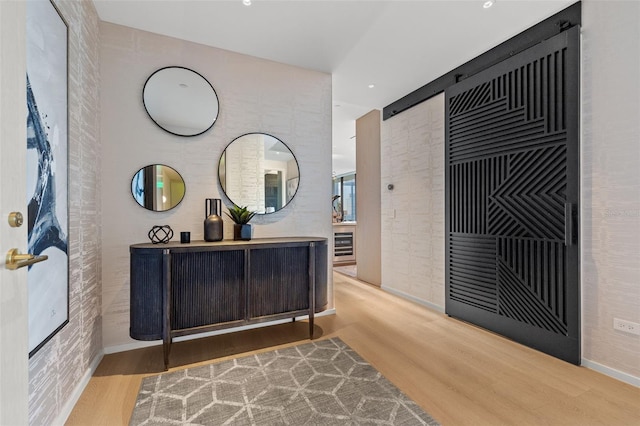 hall featuring light hardwood / wood-style floors