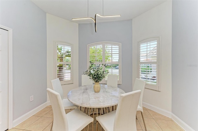 tiled dining room featuring a wealth of natural light