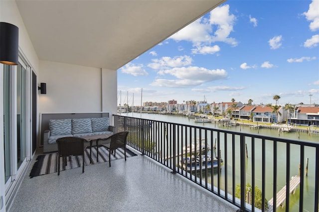 balcony with a water view