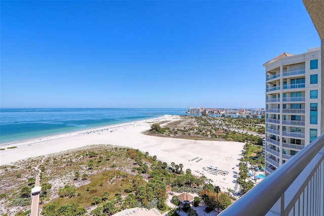 water view with a view of the beach