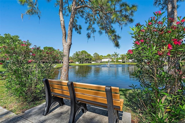 exterior space featuring a water view