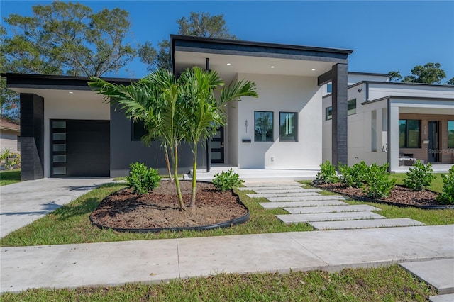 modern home with a porch