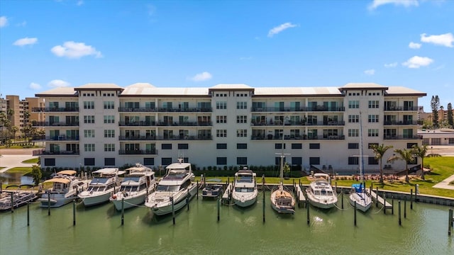 water view featuring a boat dock