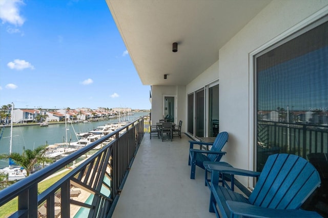 balcony with a water view