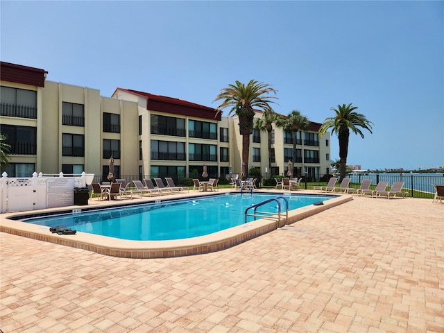 view of pool with a patio area