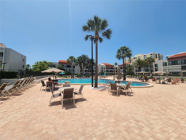 view of pool with a patio area