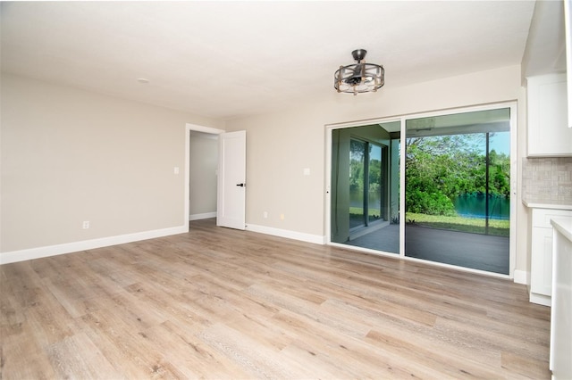 empty room featuring light wood-type flooring