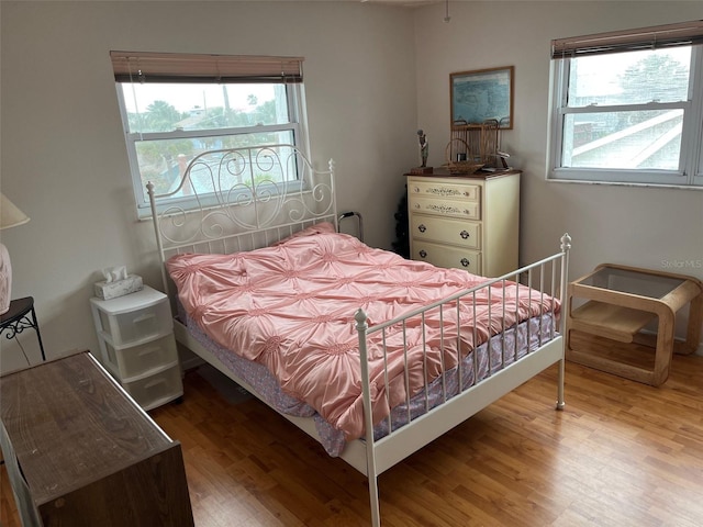 bedroom featuring wood-type flooring