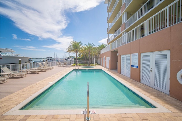 view of pool with a patio