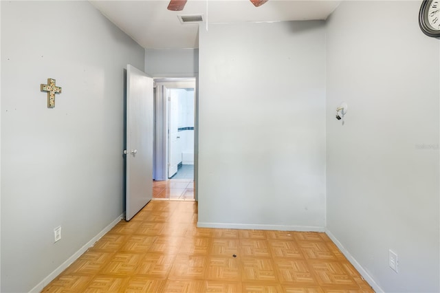 corridor featuring light parquet floors