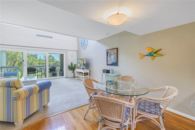 dining room featuring light hardwood / wood-style flooring