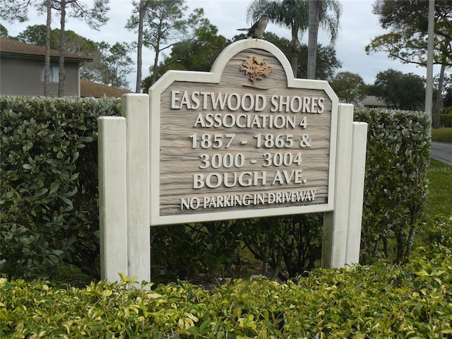 view of community sign