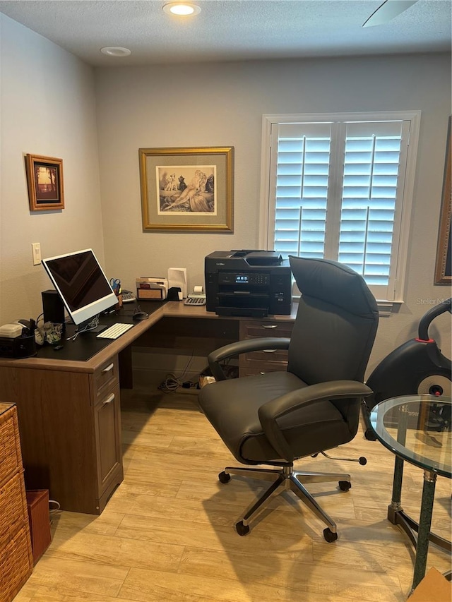 office featuring light wood-style flooring