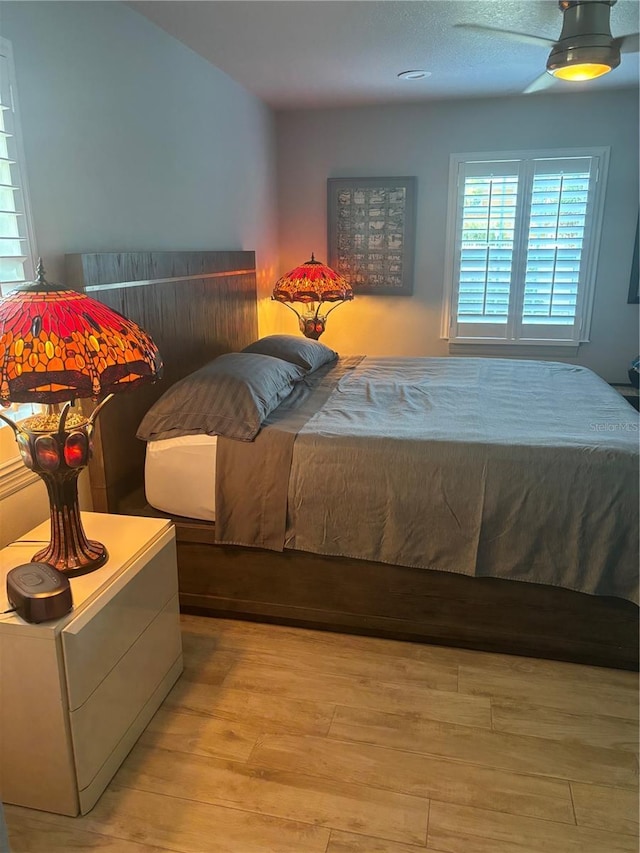 bedroom featuring light wood-type flooring