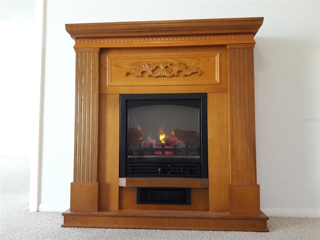 interior details featuring carpet floors