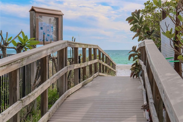 view of property's community with a water view