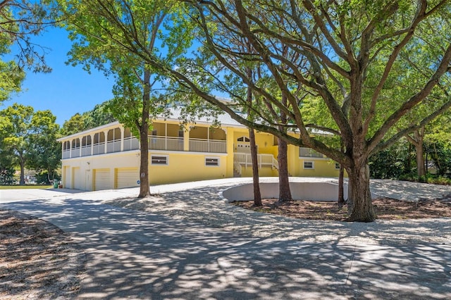 view of front of home with a garage