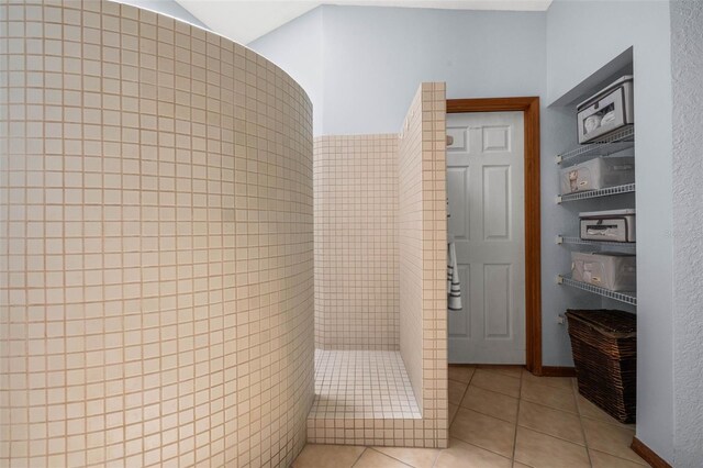 bathroom featuring tile flooring