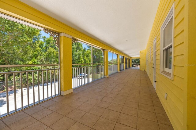 view of terrace featuring a balcony