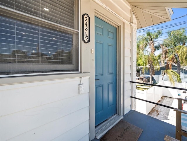 view of doorway to property