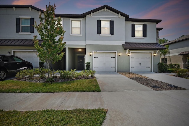 view of front facade with a garage