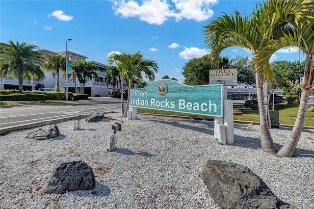 view of community sign