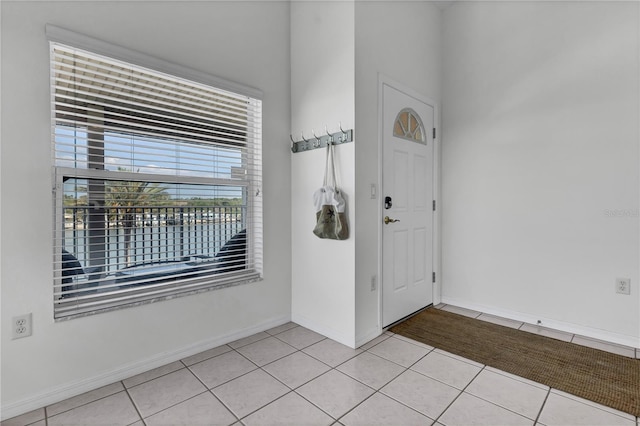 view of tiled foyer entrance