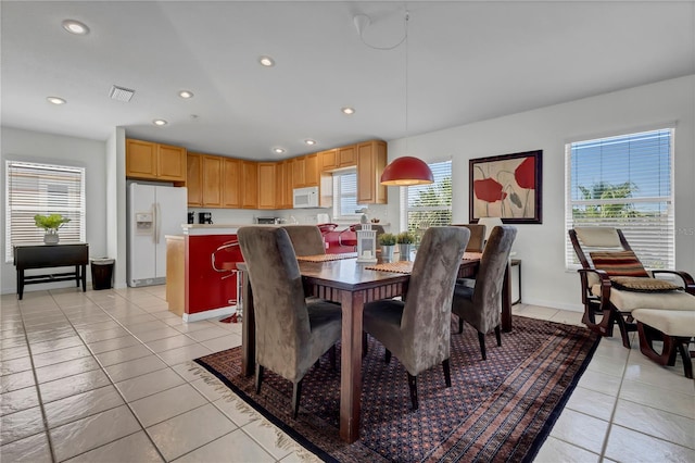 view of tiled dining area