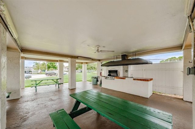 view of patio / terrace with ceiling fan