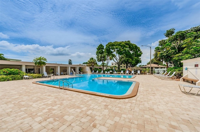 view of pool with a patio area