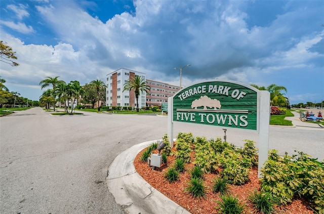 view of community sign