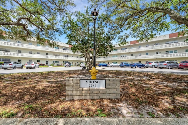 view of community sign