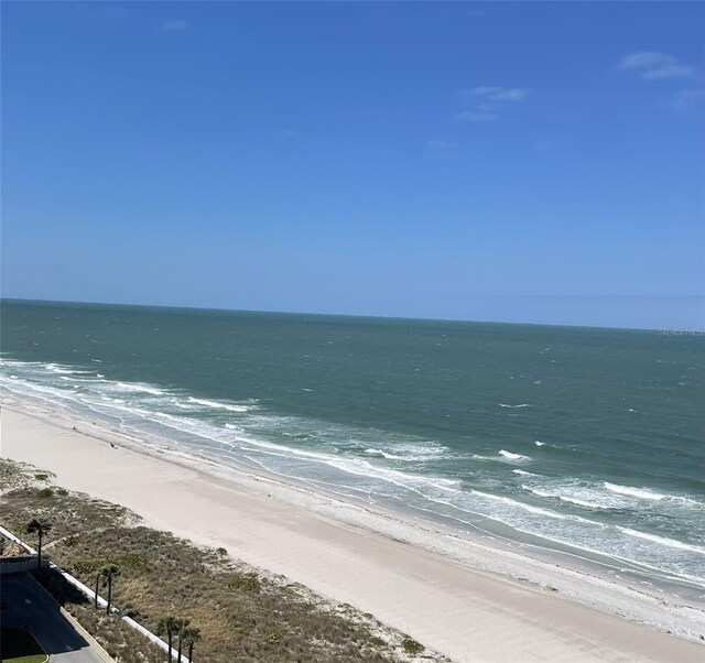 property view of water with a beach view