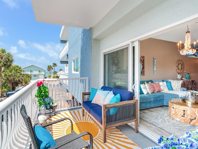 balcony with an outdoor hangout area