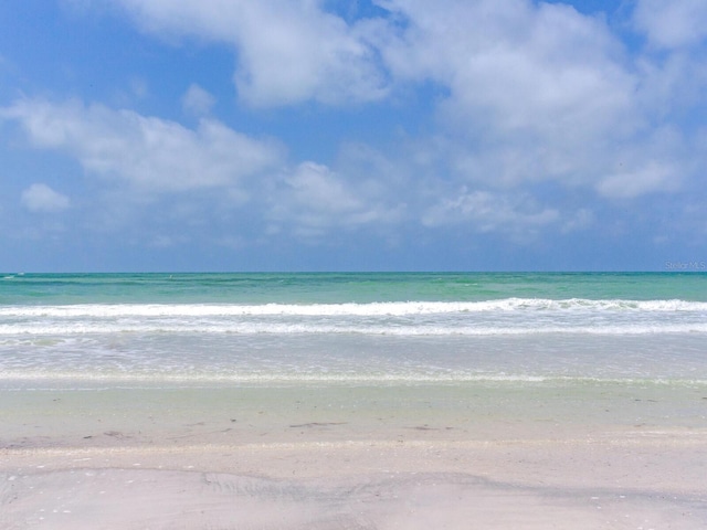 view of water feature featuring a beach view